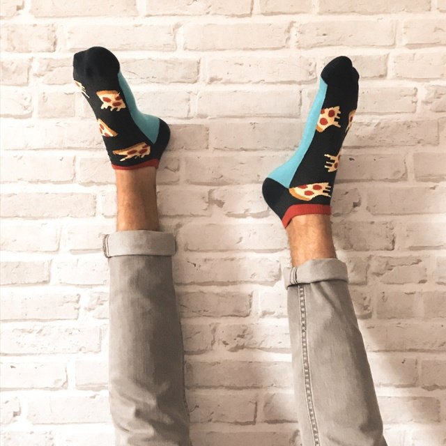 Lot de 6 pieds pour homme SOXO GOOD STUFF dans une boîte à pizza