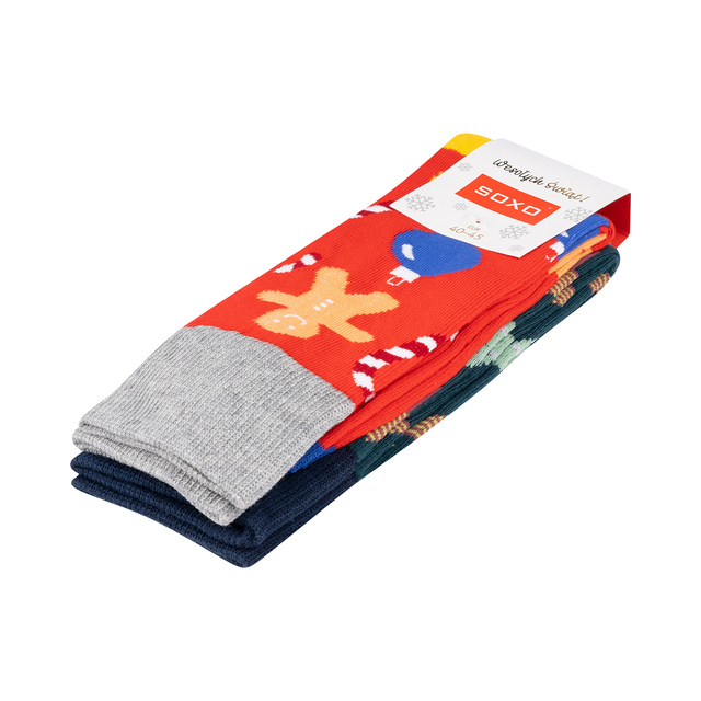 Lot de 2 chaussettes colorées SOXO GOOD STUFF pour homme Noël rigolo
