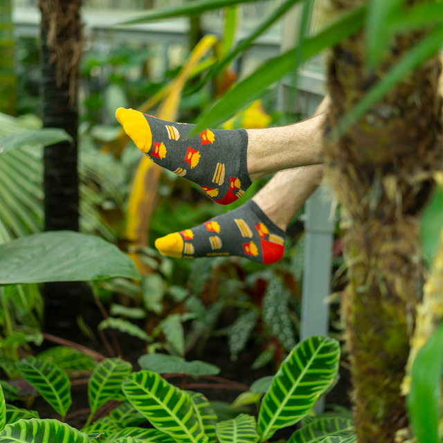 Lot de 6 pieds pour homme SOXO GOOD STUFF dans une boîte à pizza