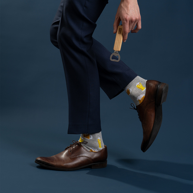 Ensemble de chaussettes pour hommes SOXO Cheers – 2 paires et un ouvre-bouteille