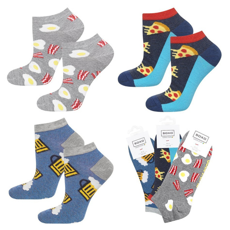 Lot de 3x chaussettes Pizza en coton coloré SOXO GOOD STUFF pour hommes