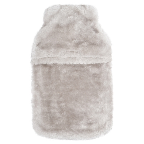 Chauffage SOXO gris 1.8l dans une housse en peluche pour rester au chaud idée cadeau