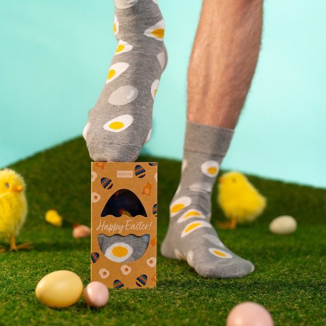 Paquet de chaussettes homme SOXO avec œuf et coq - 2 paires