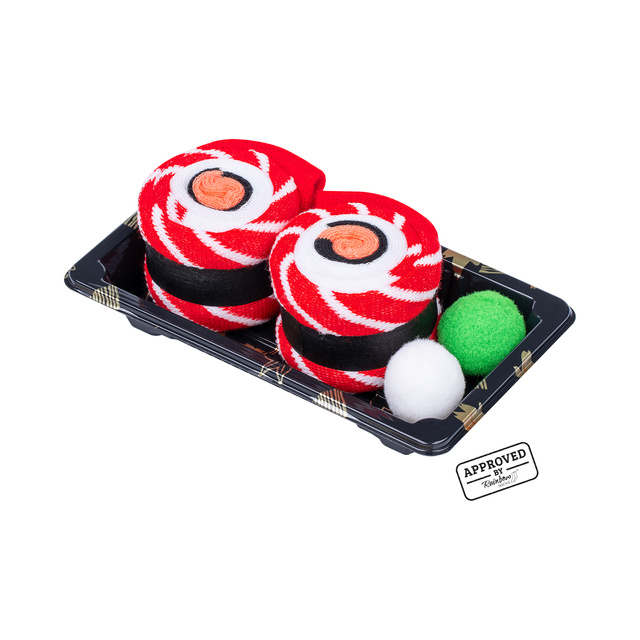 SOXO sushi rouge chaussettes pour hommes dans une boîte