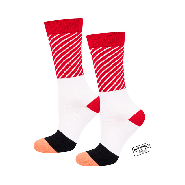 SOXO sushi rouge chaussettes pour hommes dans une boîte