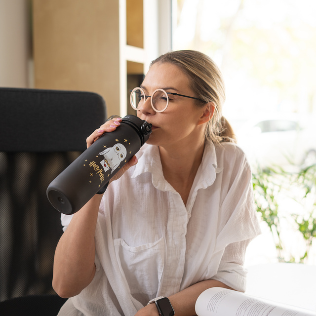 Bouteille d'eau 1L noire | durable et pratique | Harry Potter