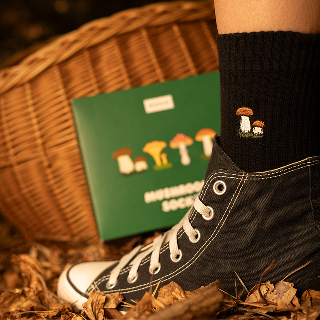 Lot de 4x chaussettes pour femmes SOXO champignons dans un paquet édition premium