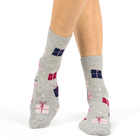 Set 4x Soxo chaussettes femmes | Maison de Noël | Cadeau pour elle | Père Noël | chaussettes joviales colorées