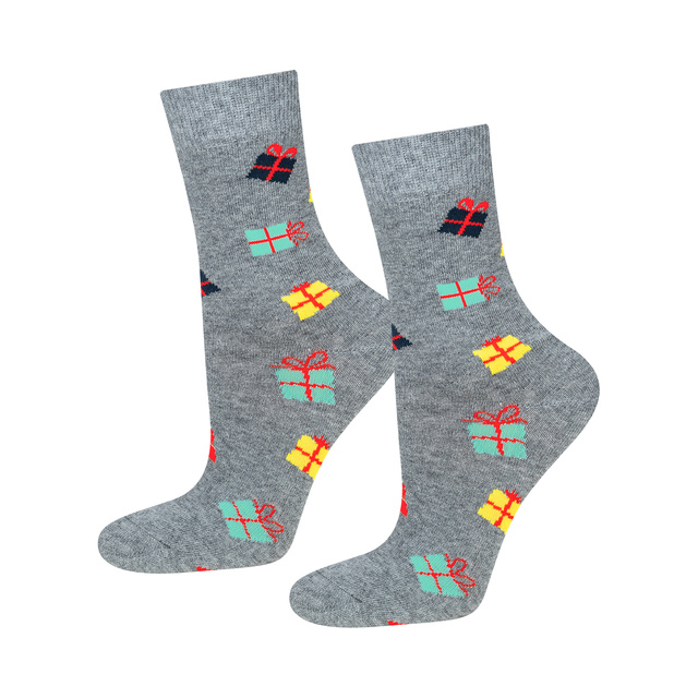 Set 4x chaussettes colorées pour femmes SOXO GOOD STUFF joyeux Noël cadeau chaussettes en coton