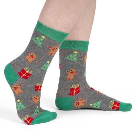 Set 4x SOXO GOOD STUFF chaussettes colorées pour femmes Joyeux Noël Cadeau | gâteau | arbre de Noël | lumières de Noël