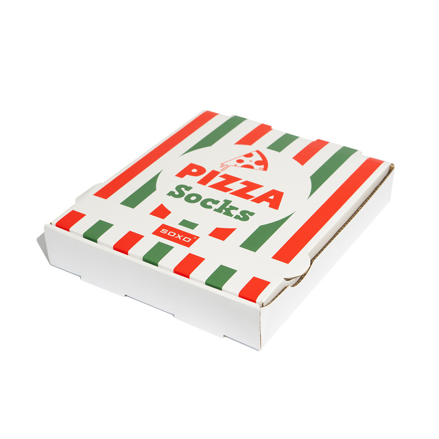 Lot de 4 chaussettes homme SOXO GOOD STUFF dans une boîte à pizza