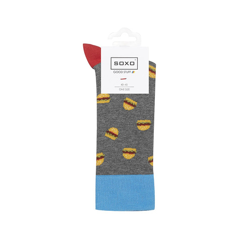 Lot de 4x chaussettes homme SOXO GOOD STUFF dans une boîte à pizza | cadeau original pour un homme