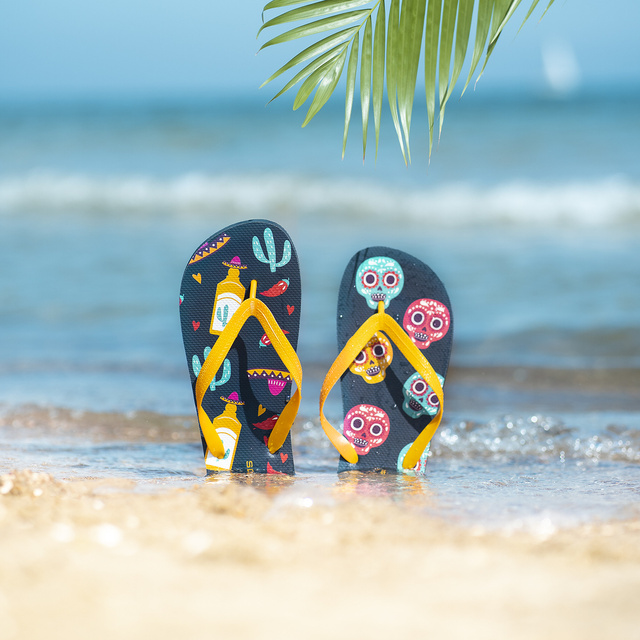 Tongs Comfort de plage pour femme pour hommes SOXO | Teqila & Mexique | Idéal pour des vacances à la plage et une piscine