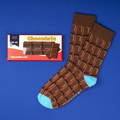 SOXO Cadeau Homme Chaussettes | barre de chocolat | Cadeau Funny