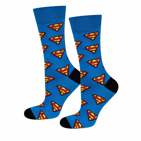 Chaussettes homme bleues SOXO GOOD STUFF Superman DC Comics | idée cadeau