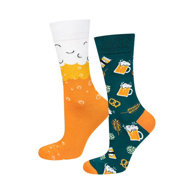 Chaussettes colorées pour hommes SOXO GOOD STUFF, bière de blé classique amusante dans une boîte pour un cadeau