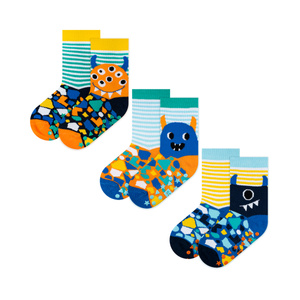 Lot de 3x chaussettes colorées SOXO pour enfants monstres