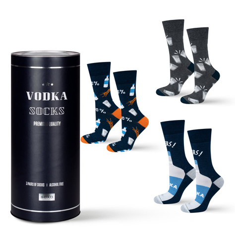 Lot de 3x chaussettes pour homme SOXO GOOD STUFF Vodka pour un cadeau