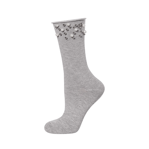 SOXO Chaussettes pour femmes avec 'Perles' gris