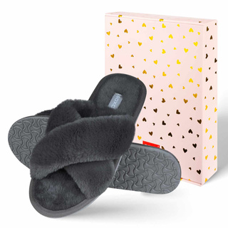 Chaussons SOXO en graphite souple pour femmes dans une boîte cadeau avec autocollants