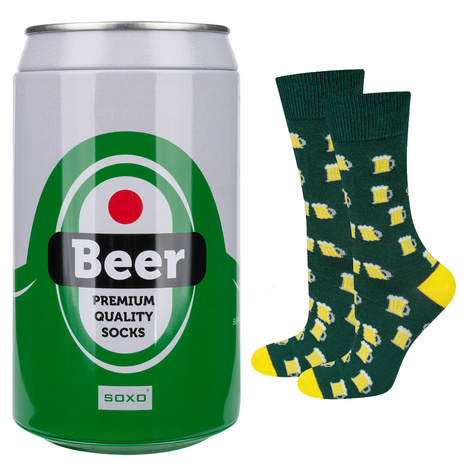 SOXO GOOD STUFF - Chaussettes colorées pour hommes - Bière amusante dans une boîte cadeau 