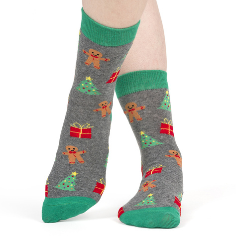 Set 4x SOXO GOOD STUFF chaussettes colorées pour femmes Joyeux Noël Cadeau | gâteau | arbre de Noël | lumières de Noël