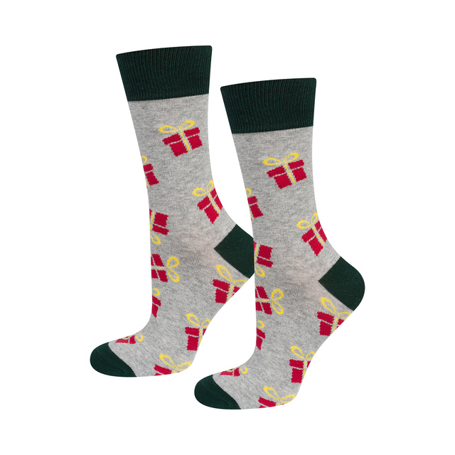 Set 4x chaussettes colorées pour hommes SOXO GOOD STUFF joyeux Noël cadeau chaussettes en coton