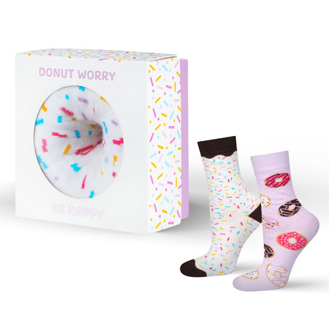 Chaussettes pour femmes SOXO GOOD STUFF donut dans une boîte