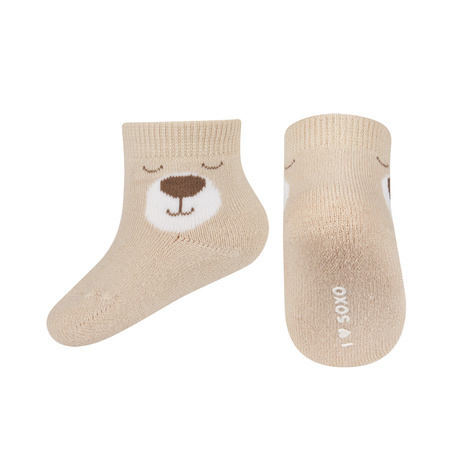 Chaussettes bébé SOXO smiley avec ourson en 