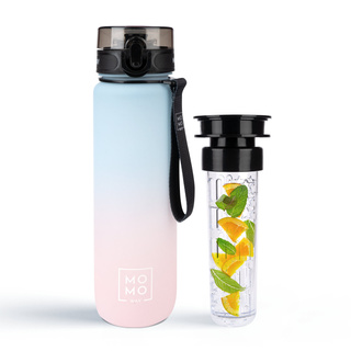 MOMO WAY Bouteille d'eau bleue et rose | idéale pour les voyages | BPA free | Tritan