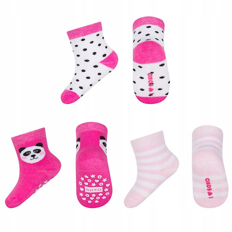 Lot de 3x chaussettes bébé SOXO à pois noirs