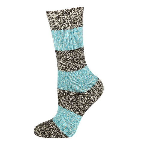 Chaussettes rayées en coton SOXO bleu pour femmes 