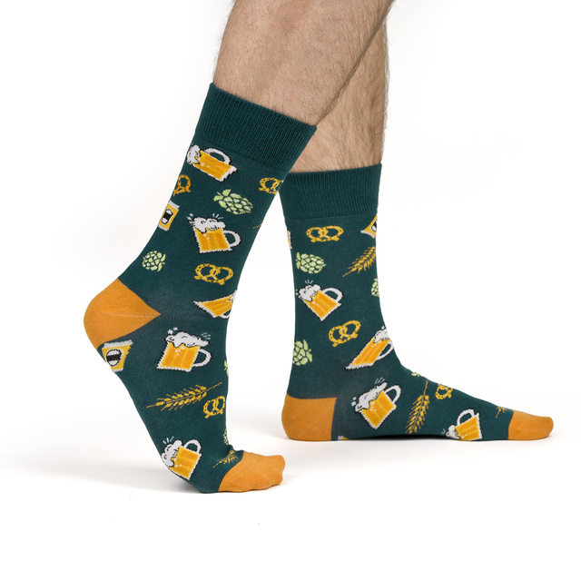 Chaussettes colorées pour hommes SOXO GOOD STUFF, bière brune amusante, fumées en canette