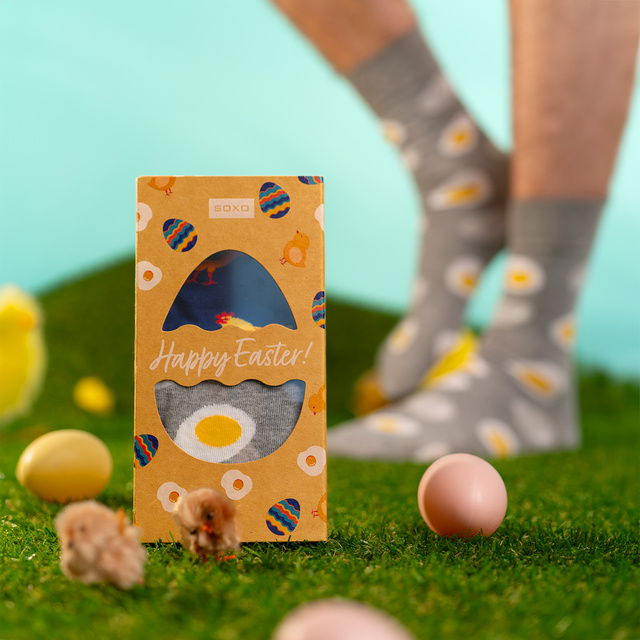 Paquet de chaussettes homme SOXO avec œuf et coq - 2 paires