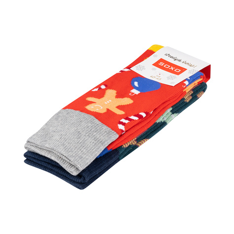 Lot de 2x chaussettes de Noël colorées SOXO GOOD STUFF pour hommes 