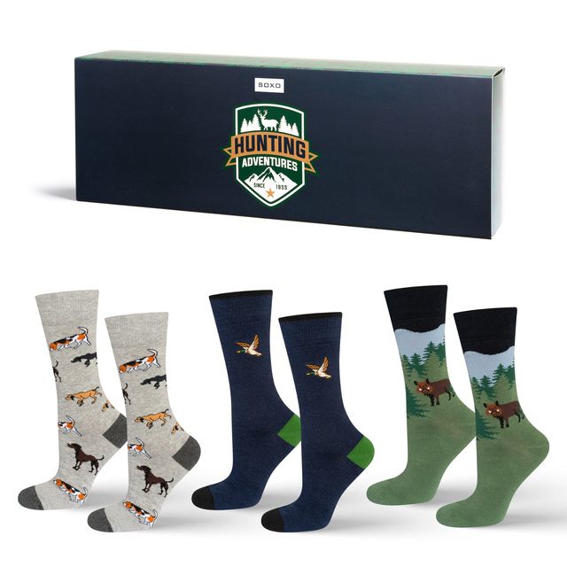 Chaussettes de chasse colorées SOXO pour hommes - 3 paires