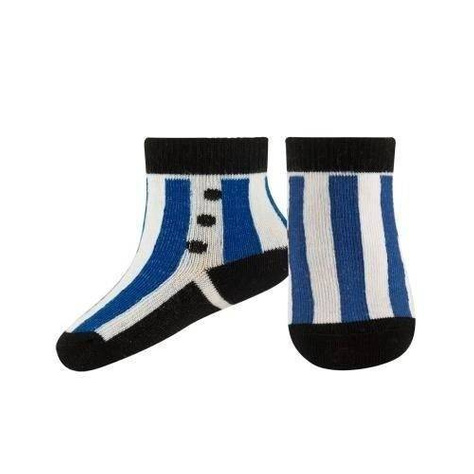 Chaussettes bébé bleu marine SOXO baskets à rayures