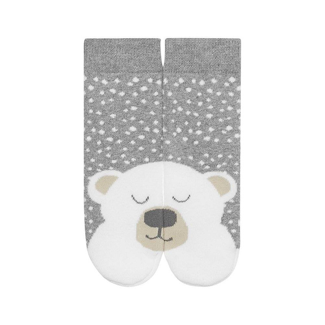 Chaussettes chaudes pour enfants gris SOXO teddy bear warm terry 