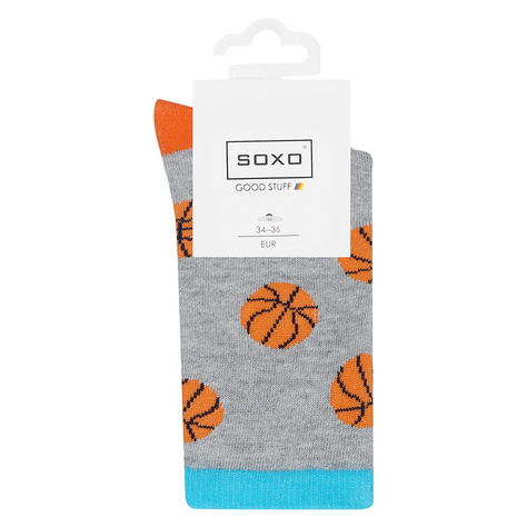 Chaussettes de basket-ball SOXO GOOD STUFF grises pour enfants 