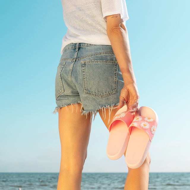 Tongs Comfort de plage pour femme pour hommes SOXO marguerites | Idéal pour des vacances à la plage et une piscine | En caoutchouc
