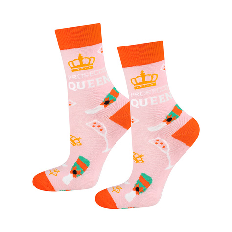 Chaussettes pour femmes SOXO GOOD STUFF drôles de Prosecco dans une bouteille cadeau