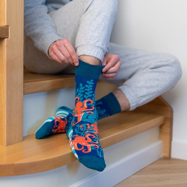 Lot de 4 chaussettes homme SOXO GOOD STUFF dans une boîte à pizza