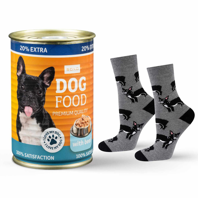 Chaussettes bouledogue en boîte pour hommes SOXO 