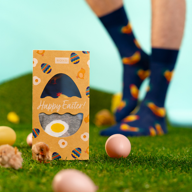 Paquet de chaussettes homme SOXO avec œuf et coq - 2 paires