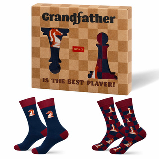 Chaussettes homme SOXO échecs pour grand-père – 2 paires