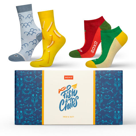 Chaussettes pour hommes Soxo fish and chips