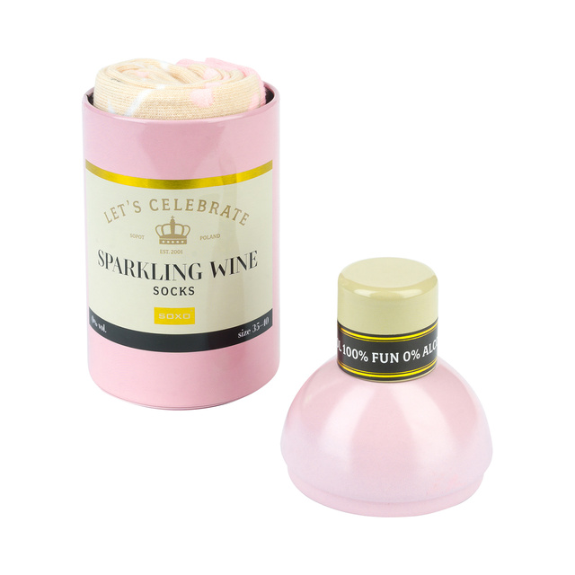 Chaussettes pour femmes SOXO GOOD STUFF drôles de Sparkling Wine dans une bouteille cadeau