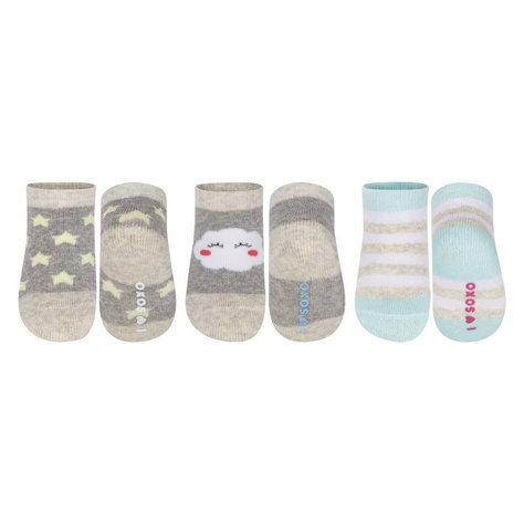 Lot de 3x chaussettes bébé SOXO en éponge pour les tout-petits