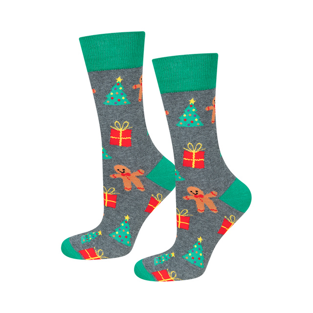 Set 4x chaussettes colorées pour hommes SOXO GOOD STUFF joyeux Noël cadeau chaussettes en coton