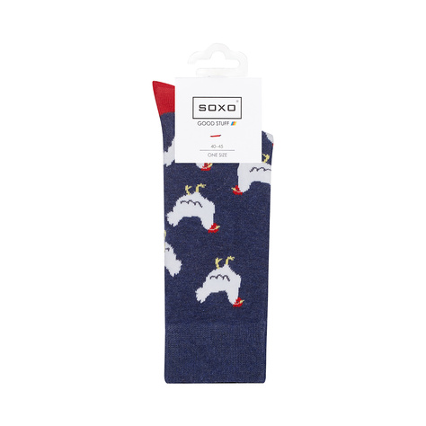 Chaussettes colorées pour hommes SOXO GOOD STUFF drôle de poule  